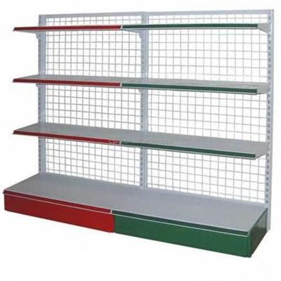 China Single Sided Wire Mesh Back Panel Supermarket Shelf Single Side Single Sided for sale