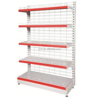 China Single Sided Single Sided Wire Mesh Back Panel Gondola Supermarket Single Side Shelf for sale