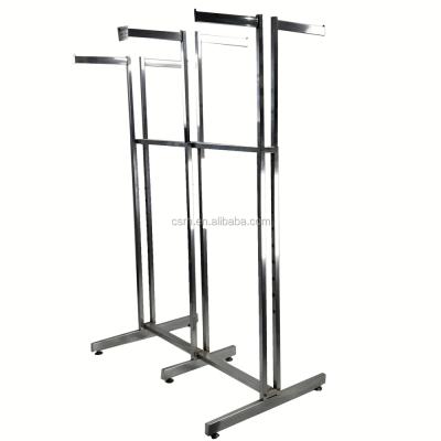 China RH-GR-SP3 double sided double sided 1200*600*1800mm six display rack garment legs with six pole garment display racks for sale