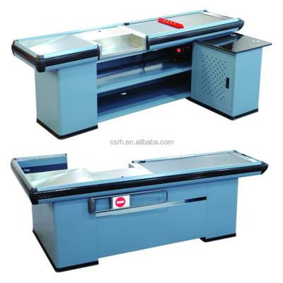 China RH-CE111 high quality electric belt 2500*1100*850mm checkout counter 2500*1100*850mm for sale