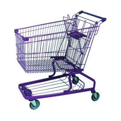 China RH-SM180 1040*585*1040mm Unfolding Blue Shopping Trolley For Supermarket Trolley for sale