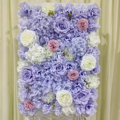 China 40cmx 60cm Decoration Hand Made Wedding Decorative Silk Flower Panels Artificial Flower Wall Backdrop for sale