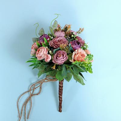 China Factory Natural Supply Touch DKB-53102 Artificial Flowers Wedding Bouquet Romantic Bridesmaid Bouquets Bridal Bridesmaid Bouquet for sale