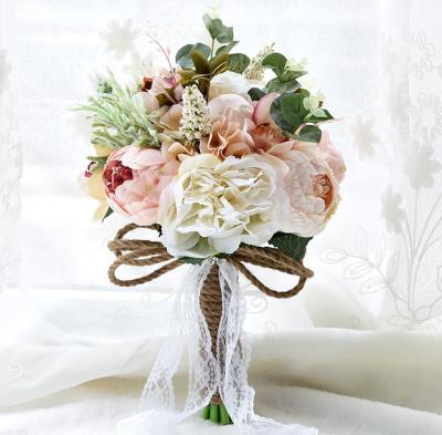 China DKB-168103 Wedding Bridal Bouquet Wholesale Artificial Flowers Roses Giant Crystal Flower Bouquet Beautiful For Wedding Decoration for sale