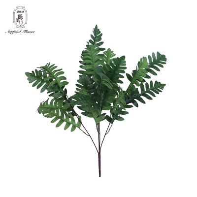 China 5 Heads Natural High Quality Simple Style Natural Flora Decoration Touch 5 Christmas Artificial Flower Preserved Flower Serrated Leaf for sale