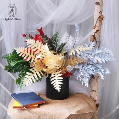 China Beautiful natural simple style decoration flora summer touch Christmas artificial flower preserved flower serrated leaf high quality for sale