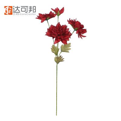 China Silk Fake Dahlia Stems Realistic Hand Made Artificial Flowers Decor for Wedding Party Table Decor Home Dahlia for sale