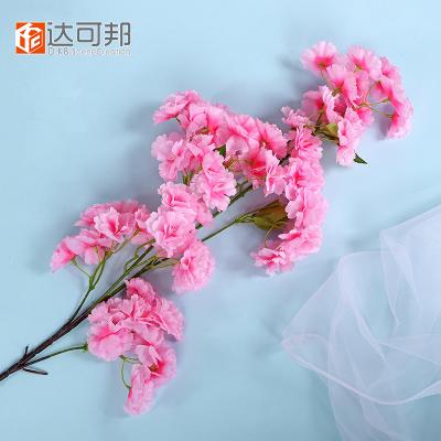 China Hand Made Cherry Blossom Pink Artificial Flower For Hotel Wedding Decor Silk Cherry Blossom Tree Artificial Cherry Blossoms for sale