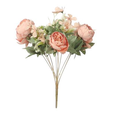 China Fashional Artificial Flowers Premium Real Touch Customized Color Artificial Silk Peony Flowers For Wedding Decoration for sale