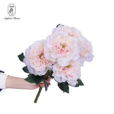 China Decorative Silk Hydrangea Rose Single Flower Centerpieces Beautiful Colorful Artificial Peony Wedding Reception Bouquet for sale