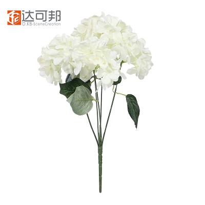 China 5 Head Artificial Flower Hand Made Wedding Hydrangea Bouquet High Quality For Outdoor Wedding Home for sale