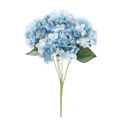 China Hand made real touch artificial flowers main wholesale fall 5 color hydrangea flower for sale