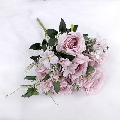 China Colorful Best Quality Beautiful Cheap Price Silk Rose Flowers For Wedding Bridal Flowers Bouquets for sale