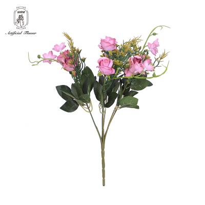 China Decoration Wedding Artificial Rose Bouquets Natural Touch Silk Flower 10 Heads Rose Bouquet Floral Flowers rose for sale