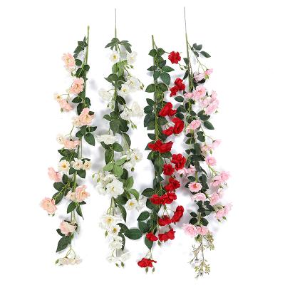 China High Quality Natural Touch Rosa Multiflora Artificial Rattan Flower Rattan Garden Simulation for sale