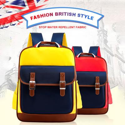 China Waterproof New Arrival 2021 British Style Kids School Bags Boys Girls Large Capacity Backpack Waterproof Satchel Kids Book School Bag for sale