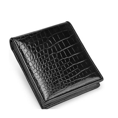 China Anti-theft luxury leather wallet for man 100% genuine men's wallet silver clip leather bifold wallet for man for sale