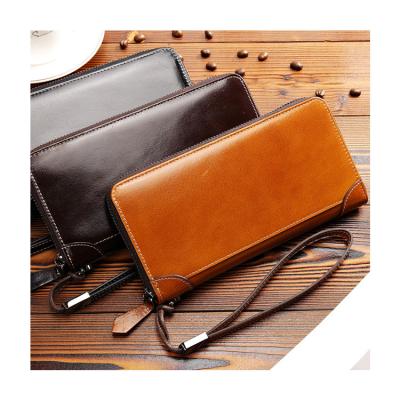 China Anti-theft Leather Wallet For Men's Wallet PU Genuine Long Purse With Coin For Men's Long Card Holder Wallet for sale