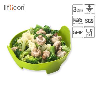 China Liflicon Premium Viable Silicone Baby Food Steamer Mini And Round Food Steamer Chinese Food Steamer for sale