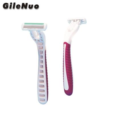 China Comfortable Triple Handle Triple Blade Disposable Razor for sale