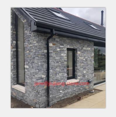 China Traditional Split Exterior Finishing And Decorative Blue Quartzite Stone For Exterior Wall Stone Panels for sale