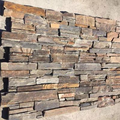 China Traditional Exterior Multicolor Stone Slate Stack Wall Panels For Exterior Wall Paving Cladding for sale