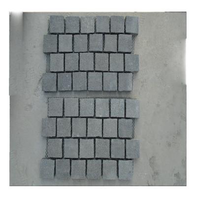 China Modern Outdoor Granite Black Paver Tile Factory For Sale Cheap Mosaic Stepping Flooring Cobblestone Paver Driveway for sale