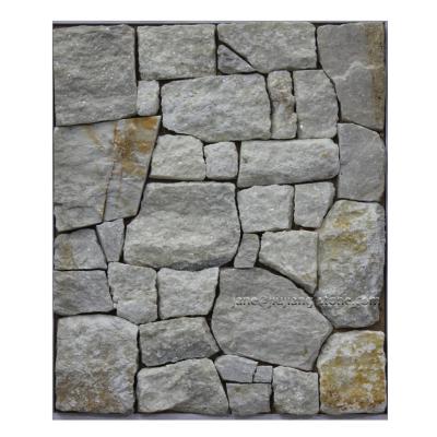 China Modern natural milky white color quartz stone, irregular stone, wall stone for sale