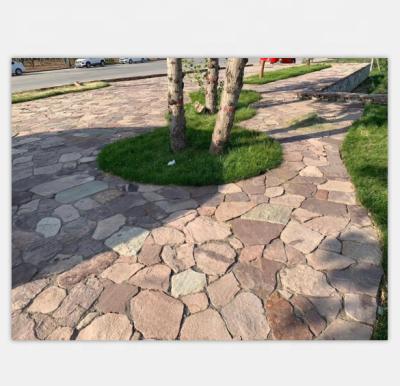 China Modern natural red slate stone, chaotic sandstone paving, rubble macadam stone and chaotic chaotic wall stone for sale