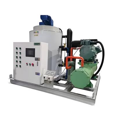 China Industrial Freshwater Flake Ice Machine With Bin / Drum Type Evaporator for sale