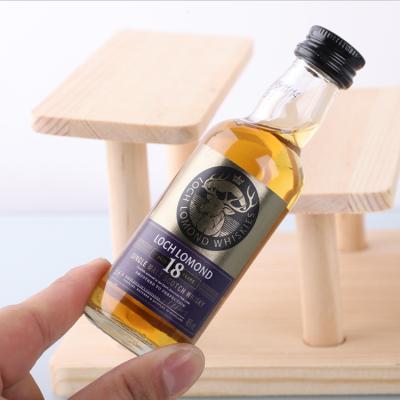 China Small Whiskey Beverage Mini Sample Bottle Vodka 50ml Tequila Rum Glass Empty Liquor Wine Bottles for sale