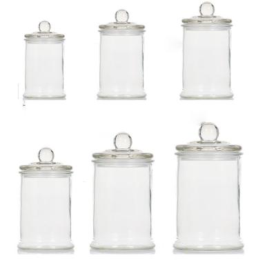 China Home Decoration 100ml/150ml/350ml Glass Candle Holders Container Empty Jars With Lids for sale