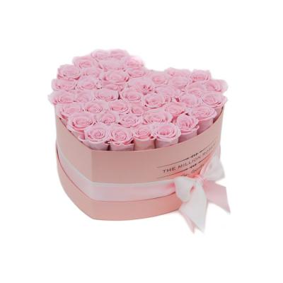 China New Design Recyclable Heart Rose Flower Jewelry Gift Box Valentine Package Boxes Red Valentine for sale