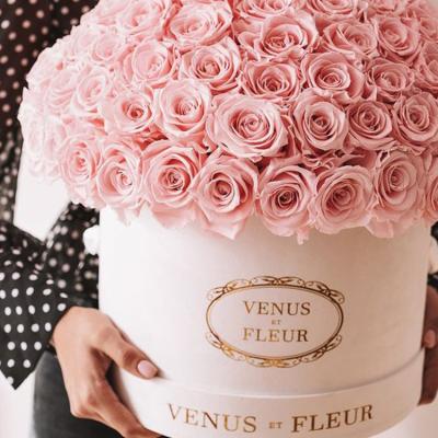 China Handmade Luxury Color Rosa Paper Boxes Redondas Flores Caja Rosas Flower Cajas Gift Box for Wedding Festival for sale