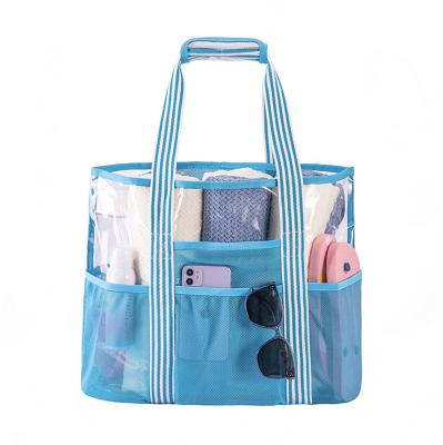 China Fashion Light Durable Waterproof Women's Tote Bag Mesh Beach Bags PVC Tote Bag for sale