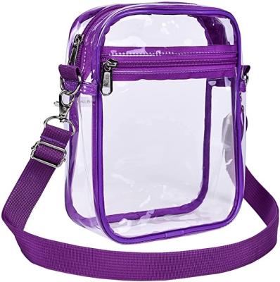 China Lightweight PVC PVC Cross - Clear Body Bag Sling Bags Transparent Cross - Body Bag for sale