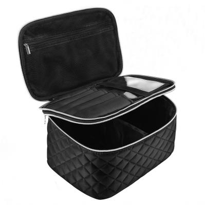 China Cute Eco Friendly Fashion Make Up Bags Double Layer Nylon Cosmetic Travel Bag Cosmetic Bag for sale