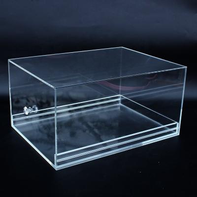 China NAXILAI Sustainable Transparent Acrylic Plexiglass Sliding Shoe Display Storage Drawer Box / Case for sale