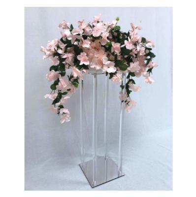 China NAXILAI Hot Sale Acrylic Customized Crystal Wedding Backdrop Flower Vase Acrylic Crystal Flower Stand for sale