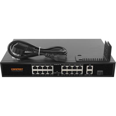 China 2 Gigabit POE Uplink Ports 1 Gigabit SFP Port 802.3af/at POE Network Switch 10/100/M CF-SF1162P 16 Port for sale