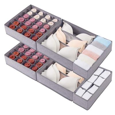 China Durable Clothes Drawer Sock Organizer and Storage Set of 4 Dresser Drawer Organizers for sale