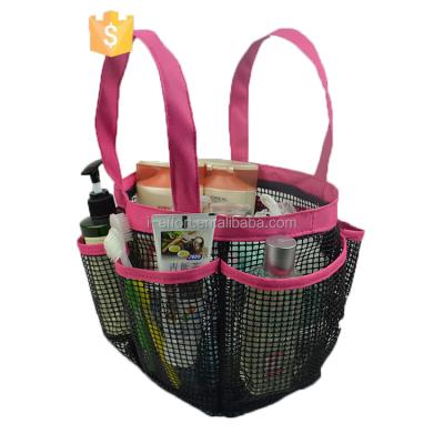 China Viable Quick Dry Mesh Shower Caddy Tote Bag Hanging Toiletry Item For Shampoo Bathroom Accessories for sale