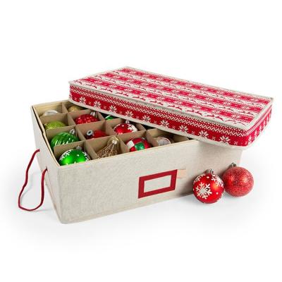 China Sustainable Decorative Storage Boxes Storage Bins For Christmas Decorations Holiday Ornament Storage Box for sale