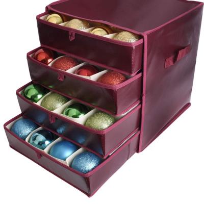 China Viable Ornament Storage Boxes Christmas Holiday Decorative Storage Box for sale