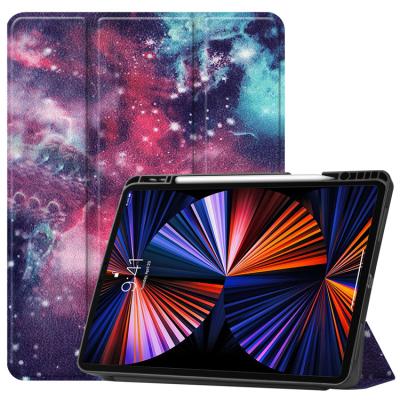 China iPad Pro12.9 for ipad pro 12.9 2021/2020 case cover with pen slot flat pad case pattern silica gel leather custom printed soft shell for sale