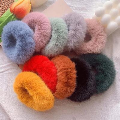 China 2021 New Product Hot Selling Multicolor Wool Cloth Gift Webbing Hair Elastic Band Durable Durable For Kids for sale