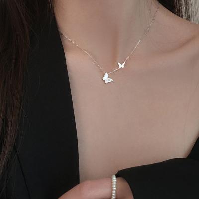 China Fashion Customize 925 Sterling Silver Clavicle Chain Necklace Butterfly Women's Jewelry Necklace for sale