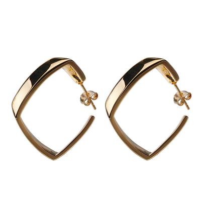 China Durable 2022 fashion trend low price wholesale circle brass gold plated large circle earrings for sale