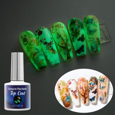 China Glow in the Dark Low MOQ Nail Gel OEM 10/15ml Glow in the Dark Lasting Over 30 Days Nail Gel Polish Top Coat for sale