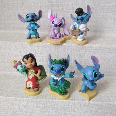 China 6-Pack Gift Box Blind Blind Anime Cartoon Lilo And Stitch Angel Kawaii Mini PVC Figures Q Version Doll Toys for sale